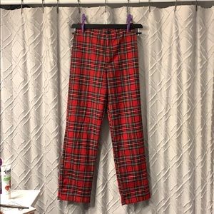 Brandy Melville red plaid pants